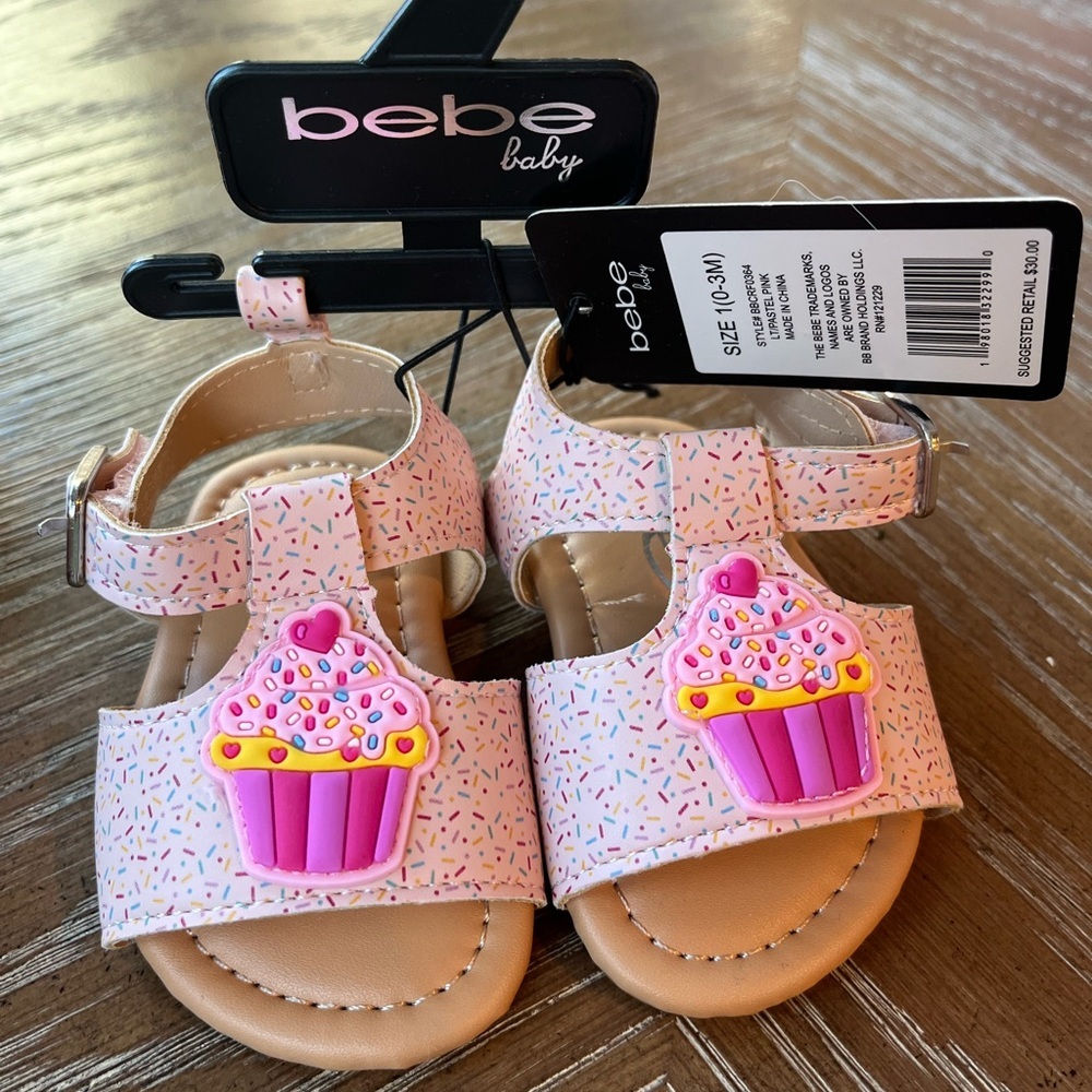 Bebe Pink Sprinkle Cupcake Baby Sandals